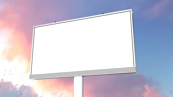 Κενή διαφημιστική πινακίδα 3x5 μέτρων στην πόλη 3d απόδοση — Φωτογραφία Αρχείου