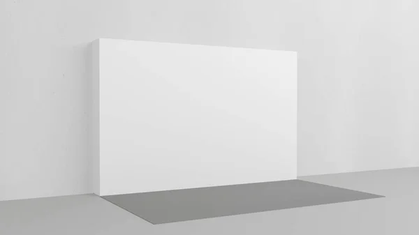 화이트 백 드롭 3x5 미터 방에 회색 페인트 벽. 3d 는 흉내를 내라. 템플릿 — 스톡 사진