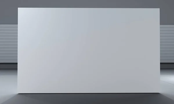 Fabric Pop Up basic unit Advertising banner media display backdrop. Blank white 3d render