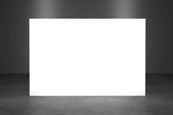 Zemin, basın Banner kırmızı carpit ile 2x3 metre. 3B render şablonu.