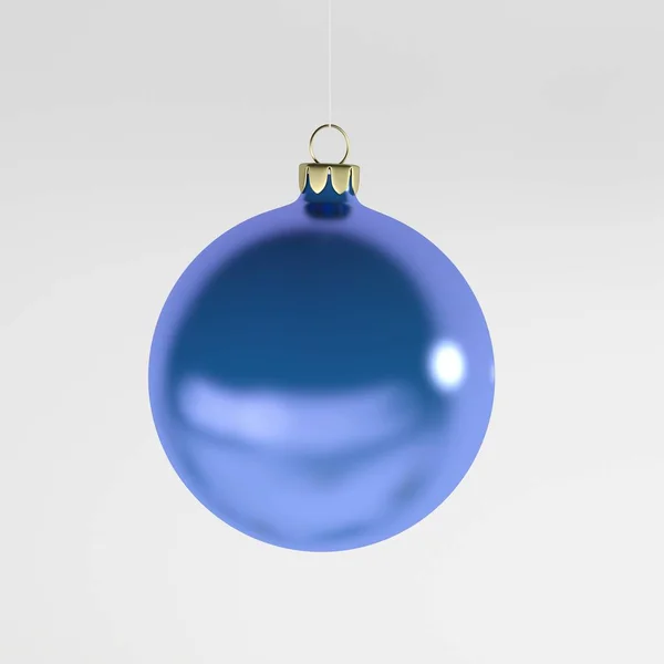 Una bola de vidrio de Navidad bauble en azul aislado sobre fondo negro. ilustración de renderizado 3d —  Fotos de Stock