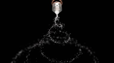 Eski bir dolma kalem sparkles sarmal şeklinde hava - 3d render çizim bir süslü metal uç bir closeup görünümünü