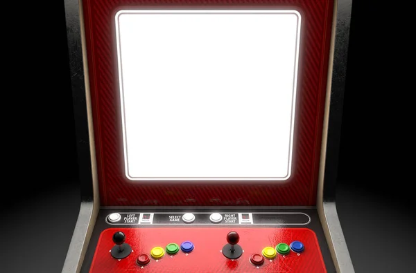 Primo Piano Uno Schermo Vuoto Una Macchina Gioco Arcade Vintage — Foto Stock