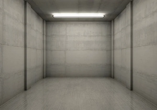 Pohled Dovnitř Interiéru Prázdné Samostatná Garáž Vyrobený Betonu Noční Čas — Stock fotografie