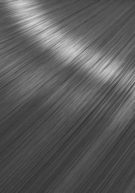 Parlak bir dalgalı stil - 3d render düz gümüş saç bir bölümünü bir closeup görünümünü