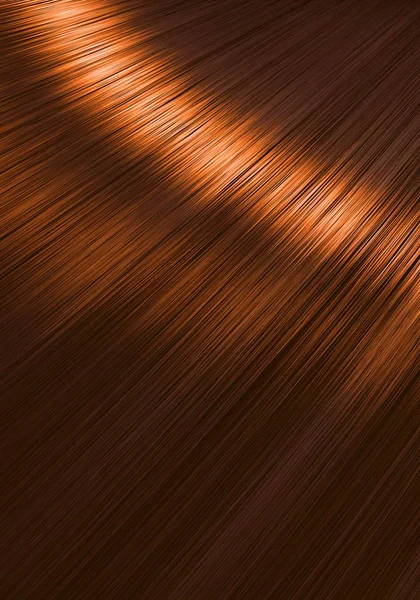 Eine Nahaufnahme Eines Ausschnitts Aus Glänzend Glattem Ingwerhaar Wellenförmigem Stil — Stockfoto