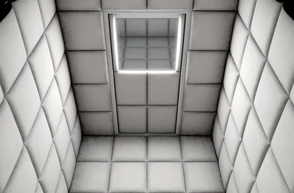 精神病院の レンダリングの空の白パッド入りセル — ストック写真