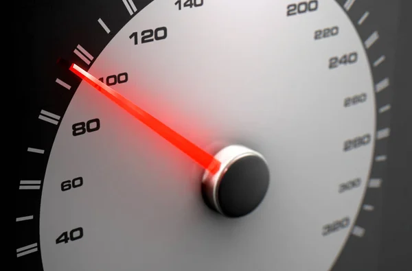 Спортивний Спідометр Світиться Помаранчевою Голкою Вказує Середню Швидкість Ізольованому Чорному — стокове фото