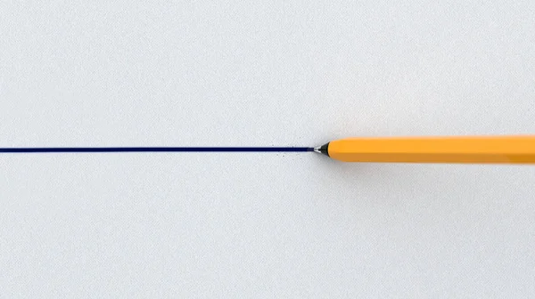 Uma Visão Aproximada Uma Caneta Esferográfica Regular Desenhando Uma Linha — Fotografia de Stock