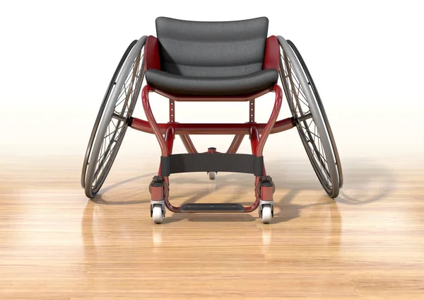 Uma Cadeira Rodas Modificada Vazia Usada Por Atletas Deficientes Para — Fotografia de Stock