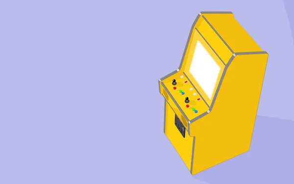 Una Máquina Arcade Sin Marca Color Amarillo Vintage Con Una — Foto de Stock