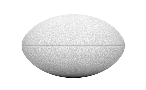 Ein Einfacher Weißer Strukturierter Rugby Ball Auf Isoliertem Weißem Hintergrund — Stockfoto