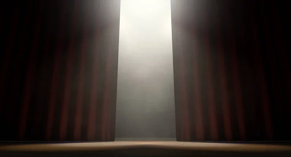 Spotlit Stage with Curtains — Stock Photo, Image