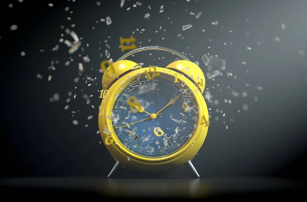 Table Clock Time Smashing Out — Stock Photo, Image