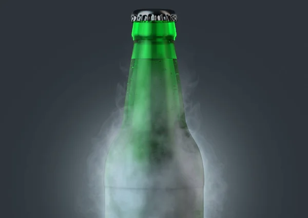 Bouteille de bière avec condensation — Photo