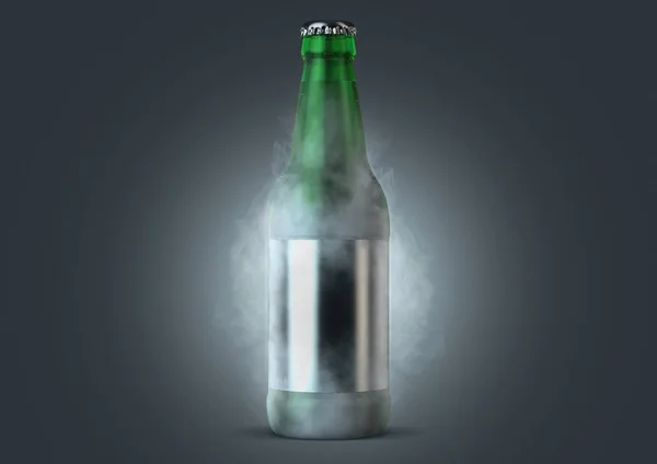 Garrafa de cerveja com condensação — Fotografia de Stock