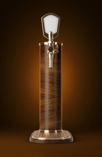 Wooden Beer Tap Isolated — Stock Photo, Image