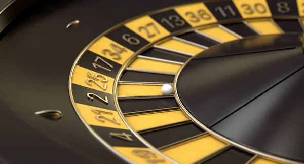 Roulette Wheel Black And Yellow — Stock Photo, Image