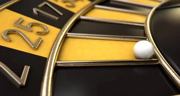 Roulette Wheel Black And Yellow — Stock Photo, Image