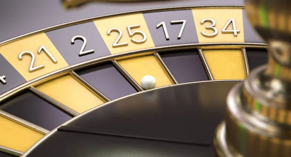 Roulette Wheel Black And Yellow — Stock Photo, Image