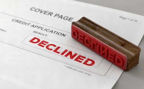 Declined Stamp And Credit Application Form — Stock Photo, Image