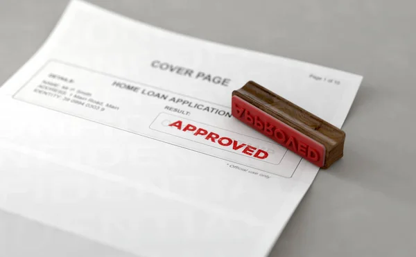 承認された切手と住宅ローンの申込書 — ストック写真
