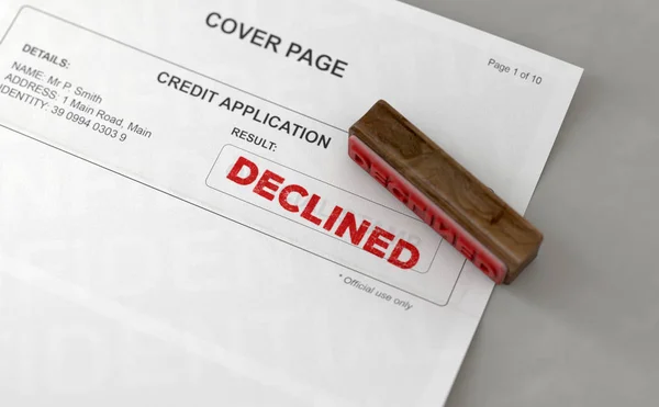 Declined Stamp And Credit Application Form — Stock Photo, Image