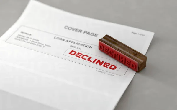 Declined Stamp And Application Form — Stock Photo, Image