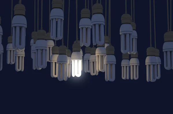 Ampoule unique éclairée dans la collection — Photo