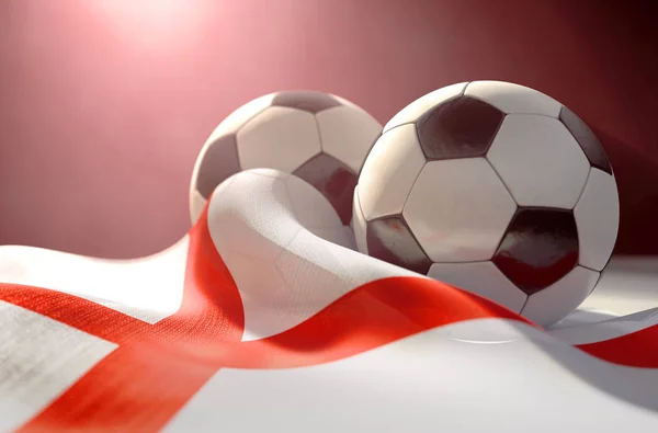 England Flag And Soccer Ball — Stock Photo, Image