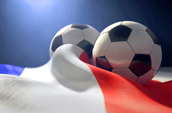 França Bandeira e bola de futebol — Fotografia de Stock