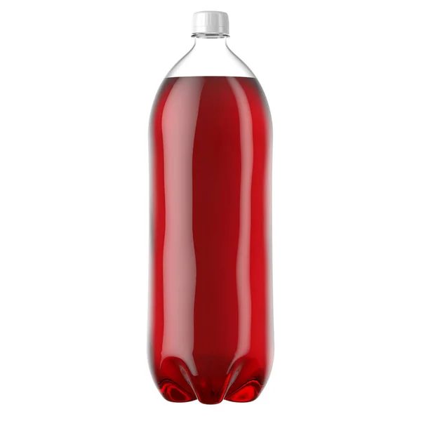 Botella de plástico de refresco rojo carbonatado — Foto de Stock