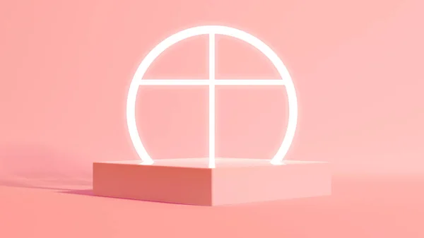 Pastelová geometrie a osvětlená krucifix — Stock fotografie