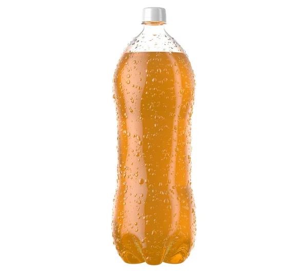 Kohlensäurehaltige Orange Softdrink Plastikflasche — Stockfoto