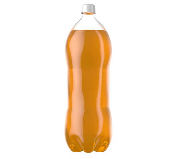 Carbonated Orange Soft Drink Plastic Bottle — Stock Photo, Image