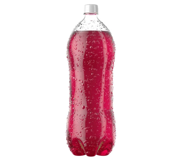 Kohlensäurehaltige rosa Softdrink Plastikflasche — Stockfoto