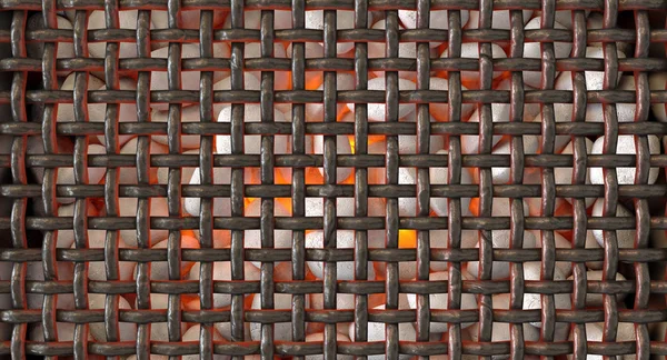 Charcoal Fire And Grid — Stock Photo, Image