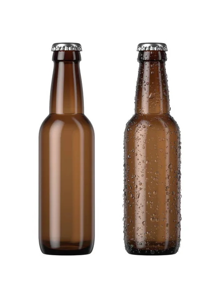 Botella de cerveza ámbar vacía — Foto de Stock