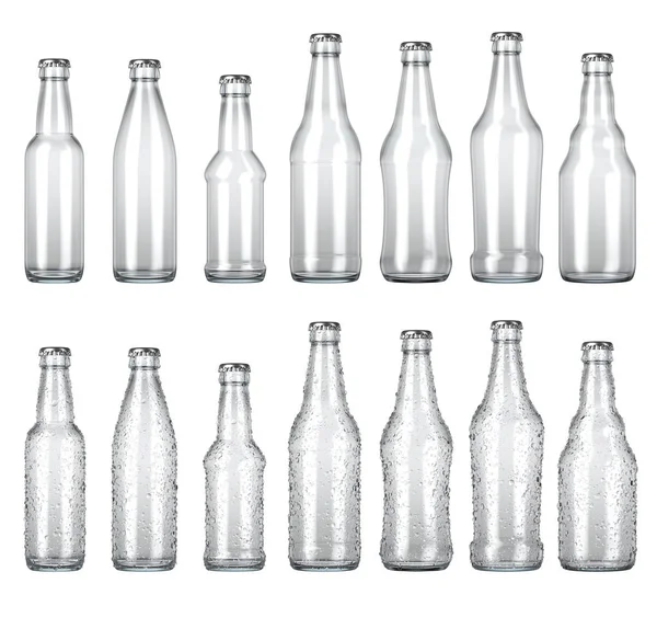 空透明啤酒瓶形状范围 — 图库照片