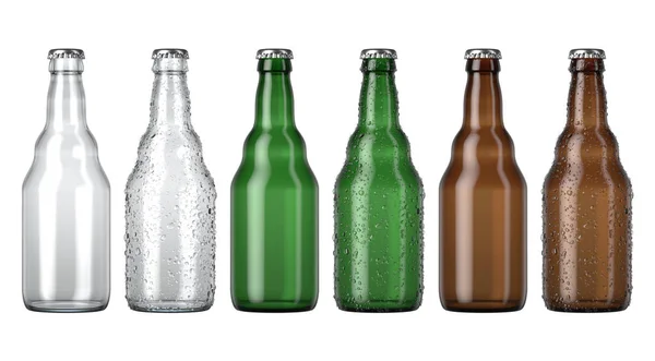 Empty Beer Bottle Color Range — Stock Photo, Image