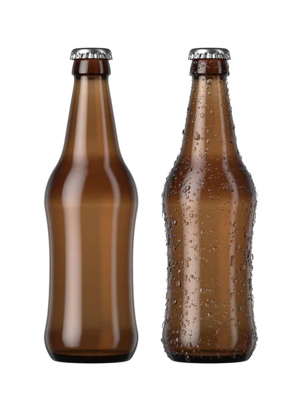 Frasco de cerveja âmbar vazio — Fotografia de Stock