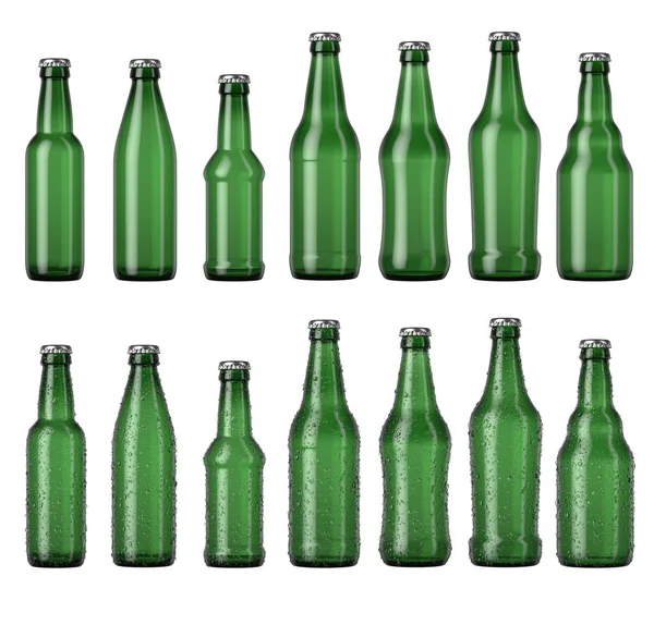 Lege groene bier fles vormbereik — Stockfoto