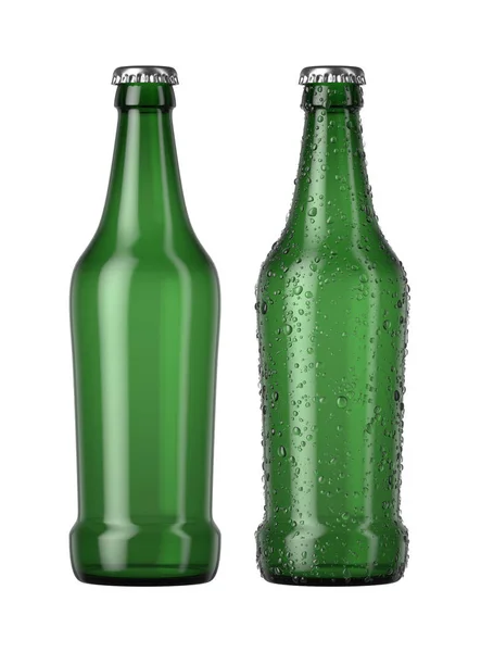 Üres zöld sörösüveg — Stock Fotó