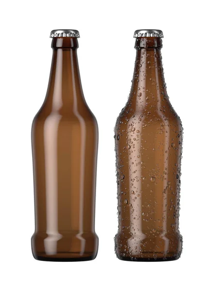 空のアンバービールボトル — ストック写真