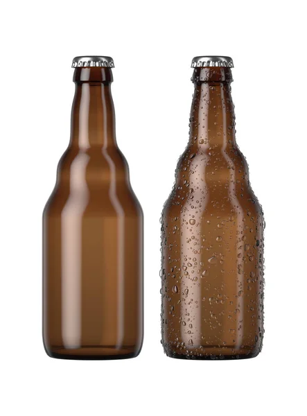 Empty Amber Beer Bottle — Stock Photo, Image