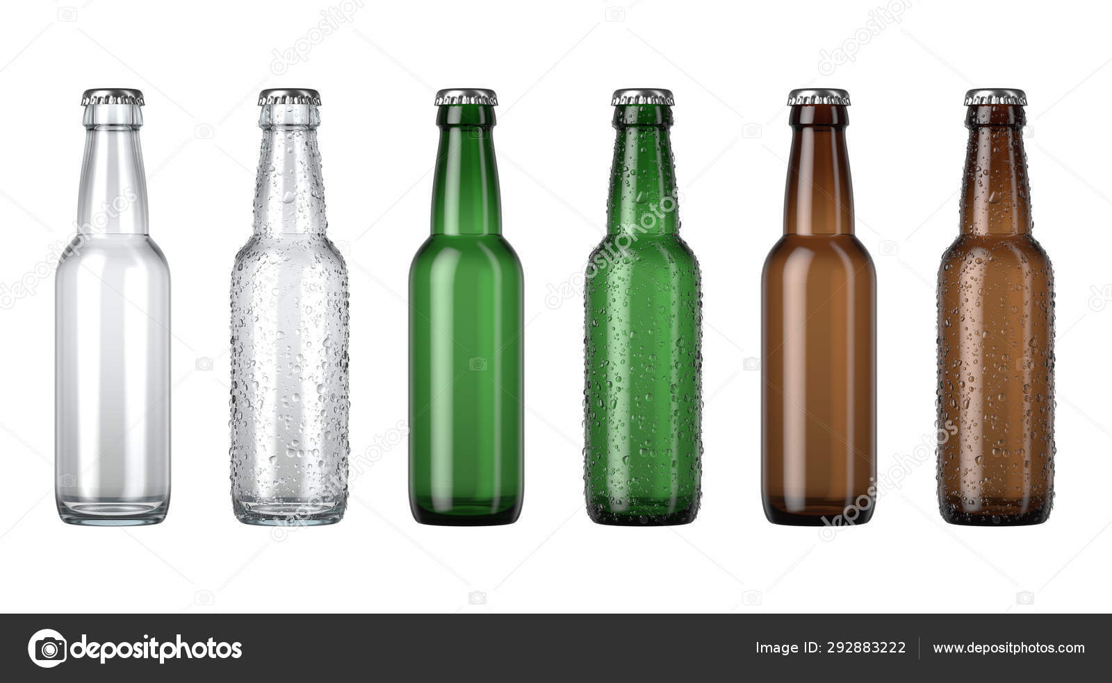 Gamme de couleurs de bouteille de bière vide image libre de droit