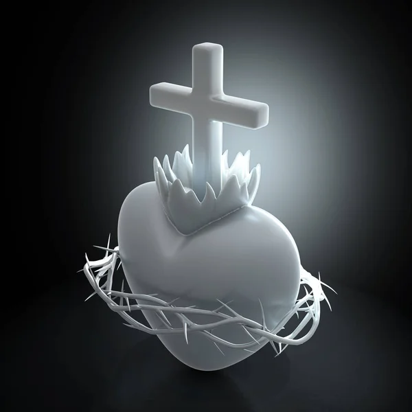 Sagrado Corazón de Jesús Mármol — Foto de Stock