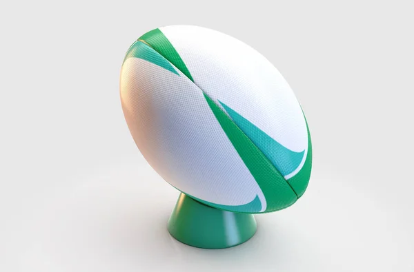 Pelota de rugby verde y blanco — Foto de Stock