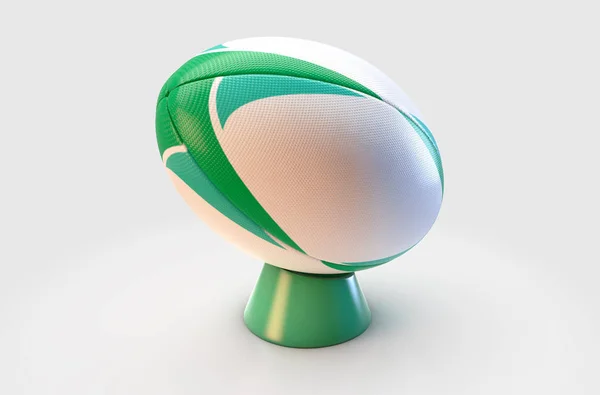 Pelota de rugby verde y blanco — Foto de Stock