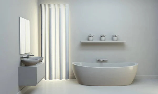 Desaturated Bathroom Interior — Stock Photo, Image